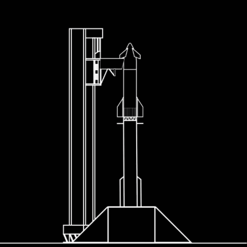 Animation de lancement Starship